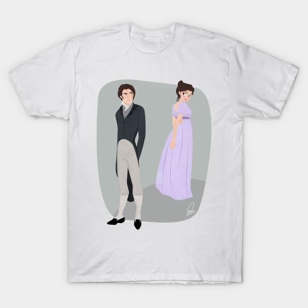 Pride and prejudice | Elizabeth and Darcy T-Shirt by carolam